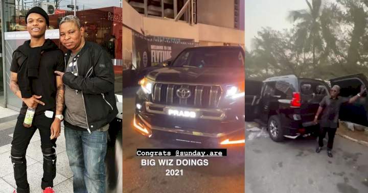 Wizkid gifts manager, Sunday Are brand new 2020 Toyota Prado worth over N50M (Video)