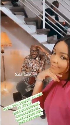 Nengi excited as she meets singer, 2baba on movie set (Video)