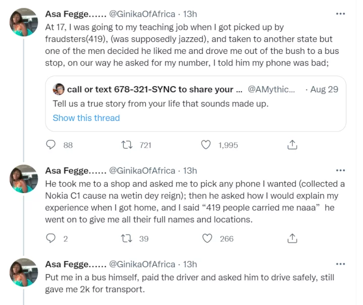 Lady recounts how one of her kidnappers saved her and bought her a phone