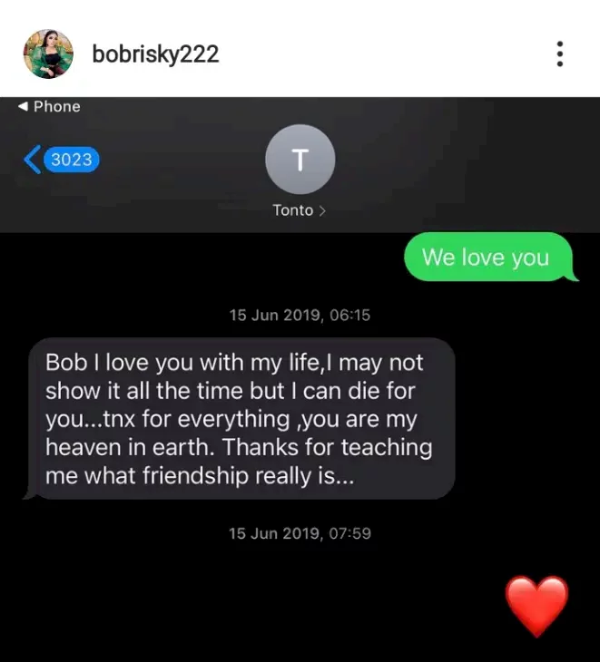 Bobrisky leaks chat with Tonto Dikeh as their clash heats up, reveals why no man stays with her || Peakvibez.com