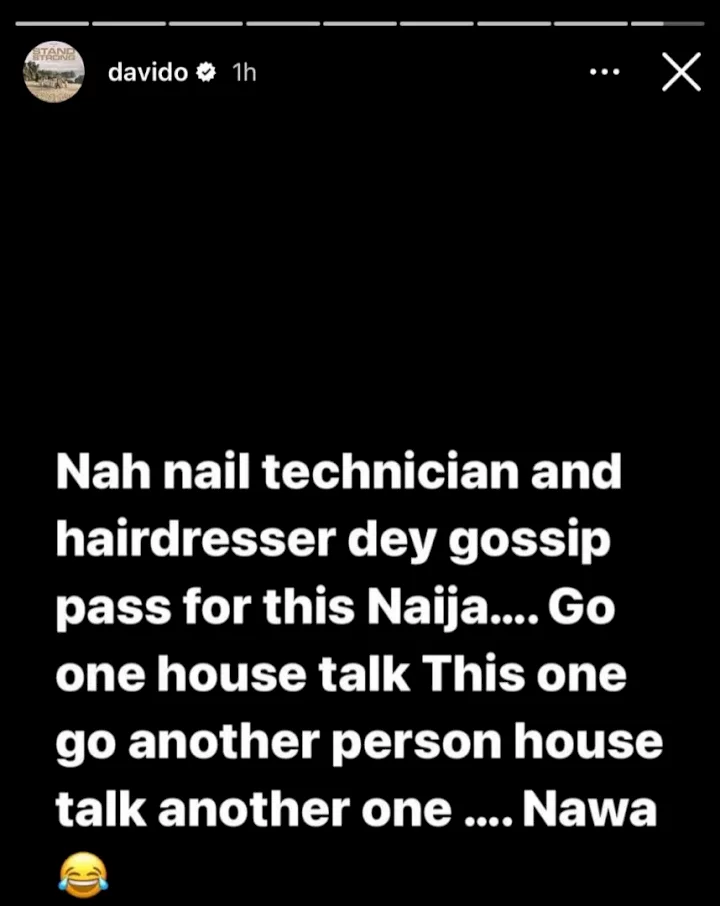 Davido makes troubling revelation about nail technicians and hairdressers