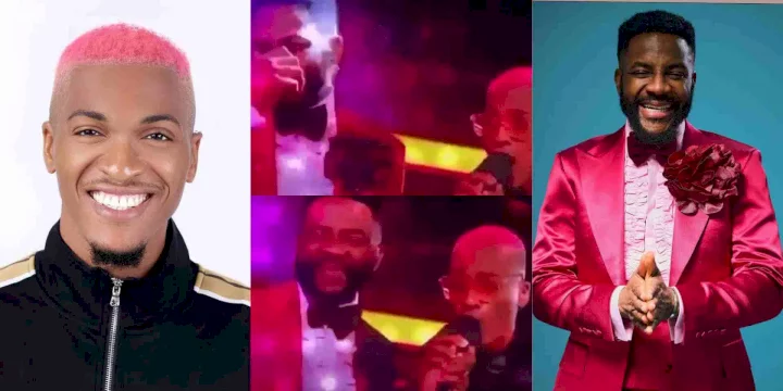 "Brush your teeth, you no hear" - Reactions trail Ebuka Obi-Uchendu's move after Groovy screamed at his face (Video)